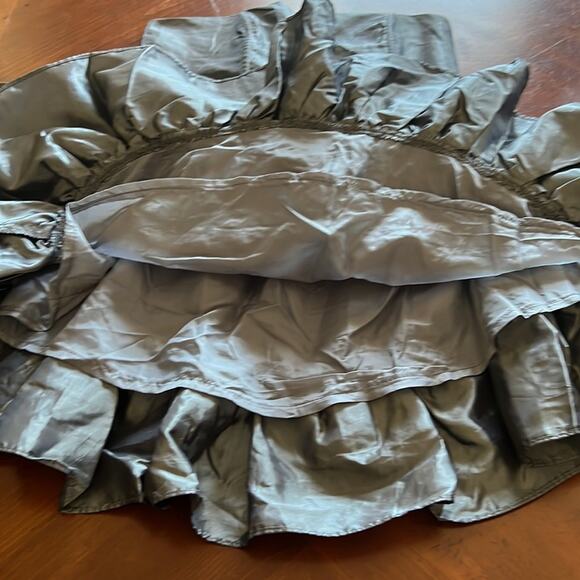 Poetry Clothing Silver Metallic Strapless Tiered Mini Dress with Sash - Picture 10 of 12